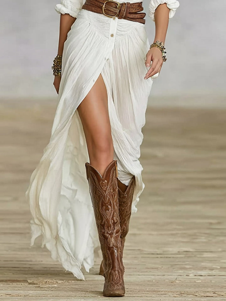 Elara | Long Sleeve Pleated Dress