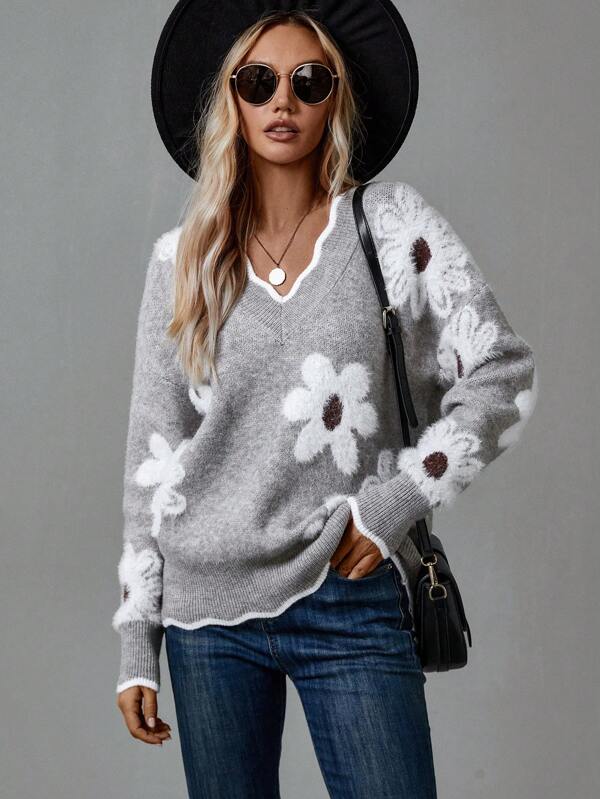 Janice | Soft Floral Knit Sweater