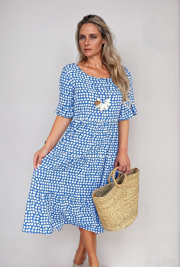 Andrea - Stylish Print Dress with sleeves