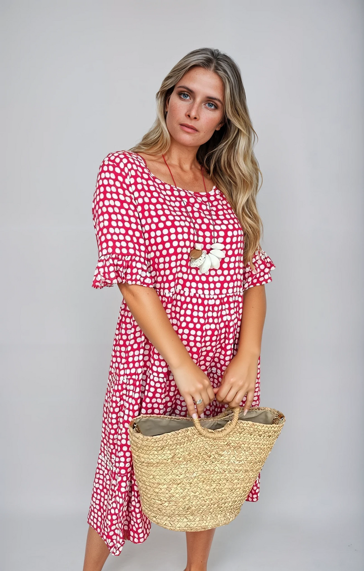 Andrea - Stylish Print Dress with sleeves