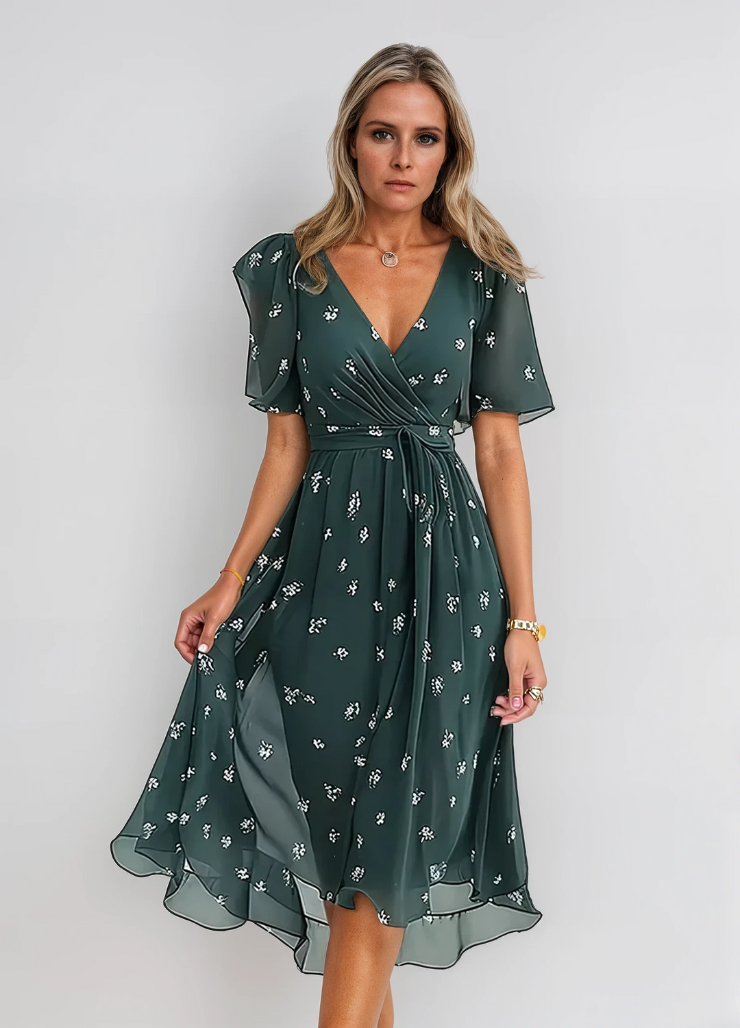 Elisa - Elegant Vintage Short Sleeve Dress