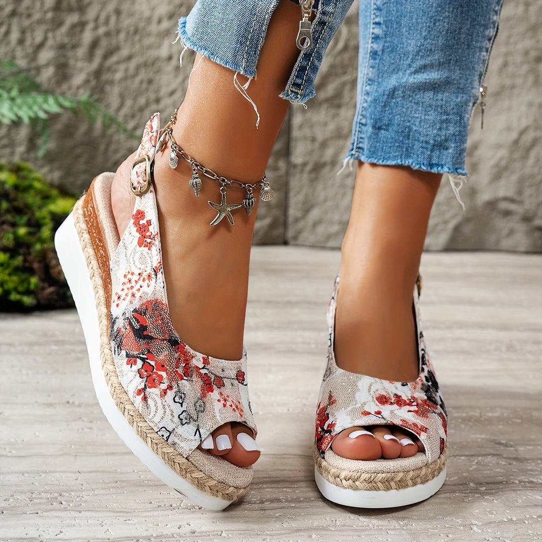 Kaia – Floral Platform Sandals
