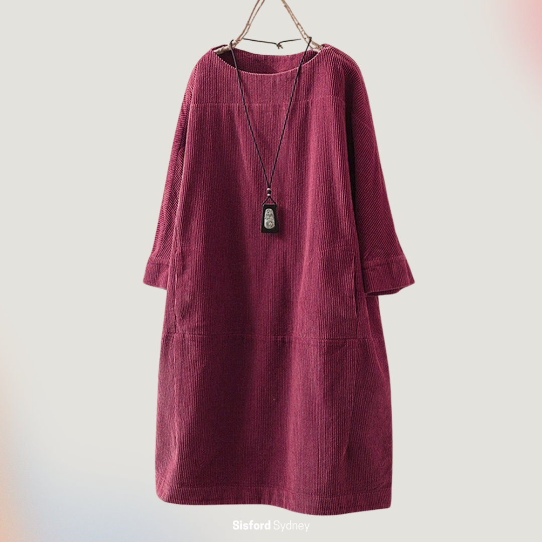 Maya Relaxed Corduroy Midi Dress
