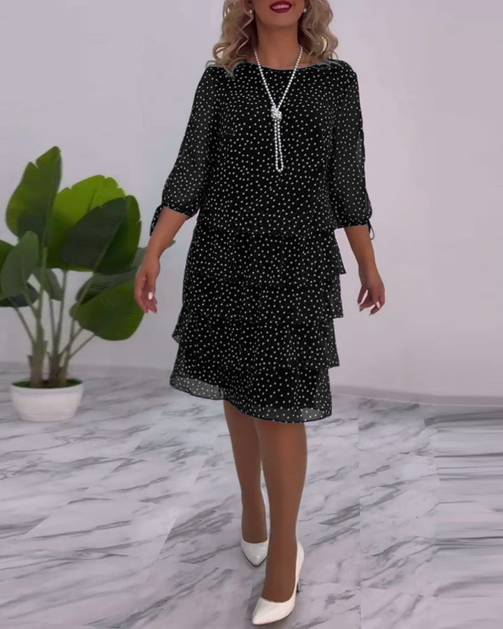 Flava™ - Elegant Polka Dot Print Dress