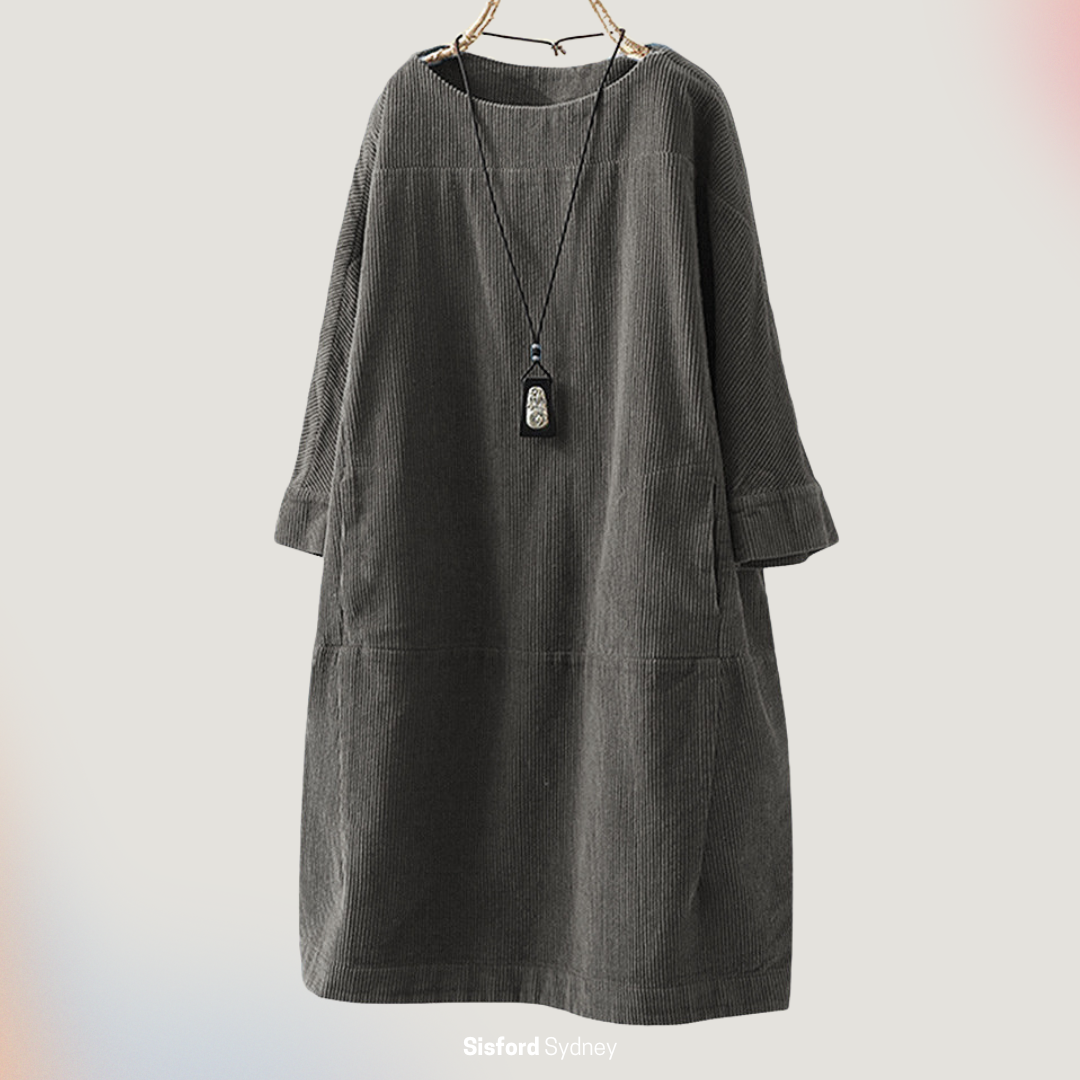 Maya Relaxed Corduroy Midi Dress
