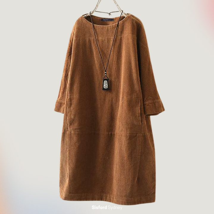 Maya Relaxed Corduroy Midi Dress