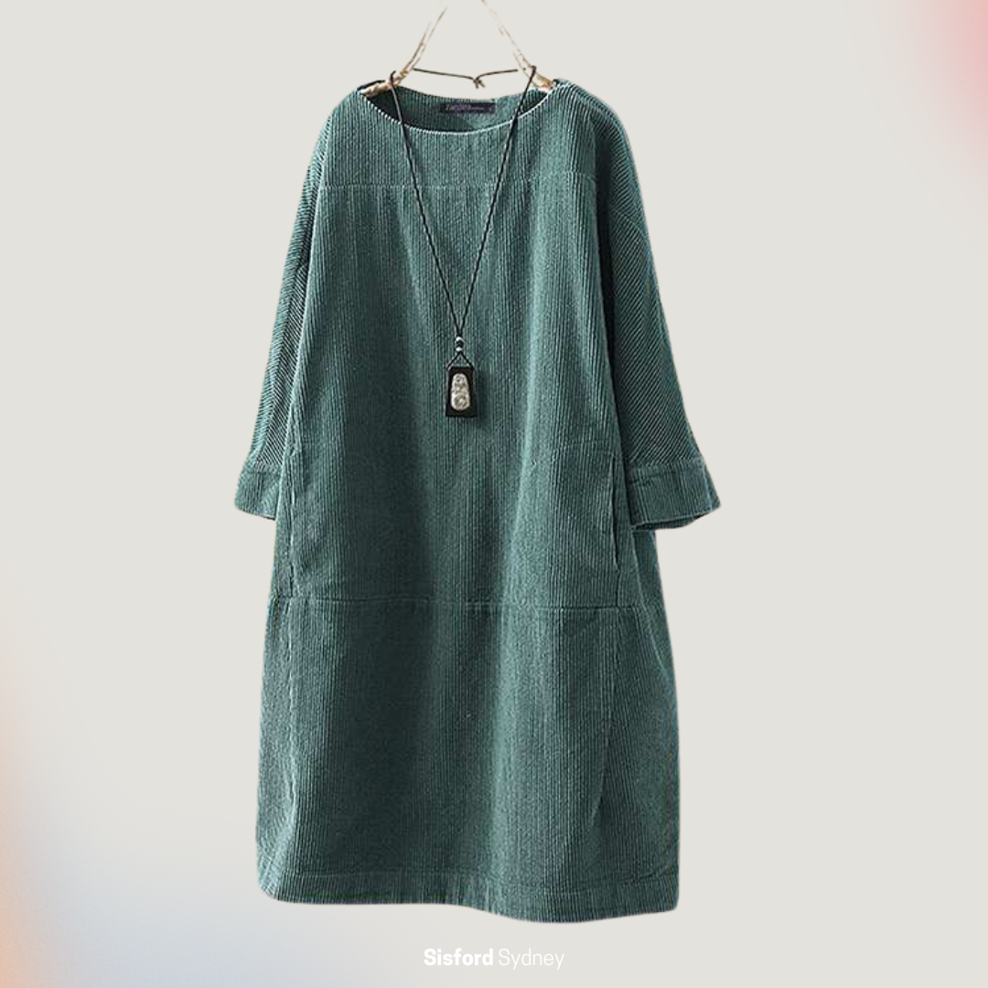 Maya Relaxed Corduroy Midi Dress
