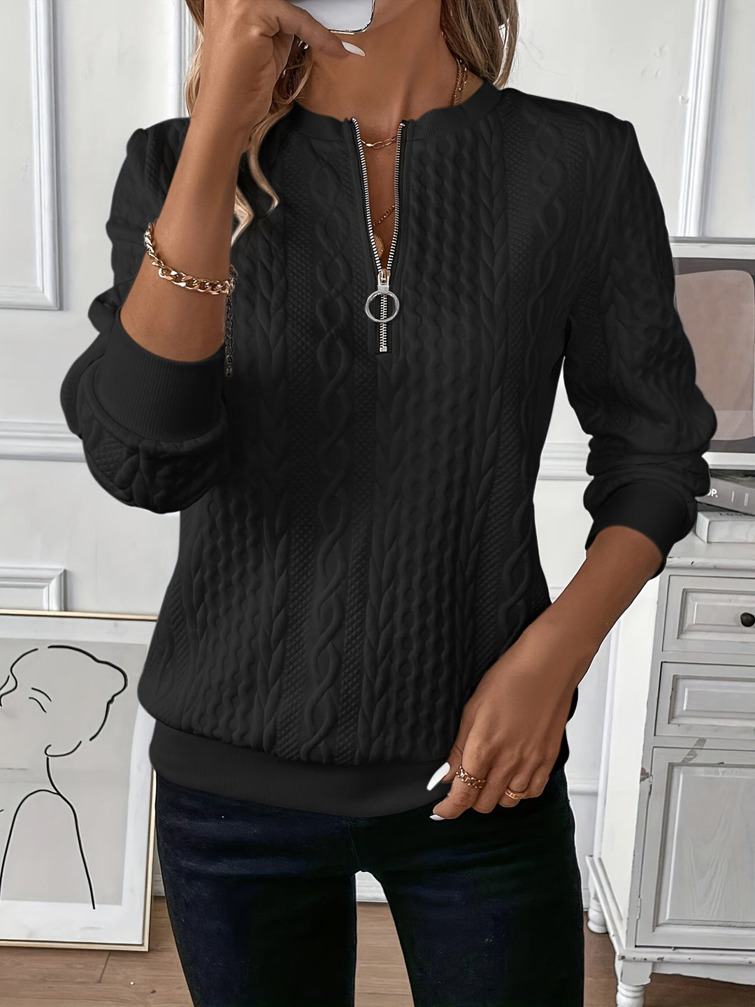 Margaret – Zippered Sweater