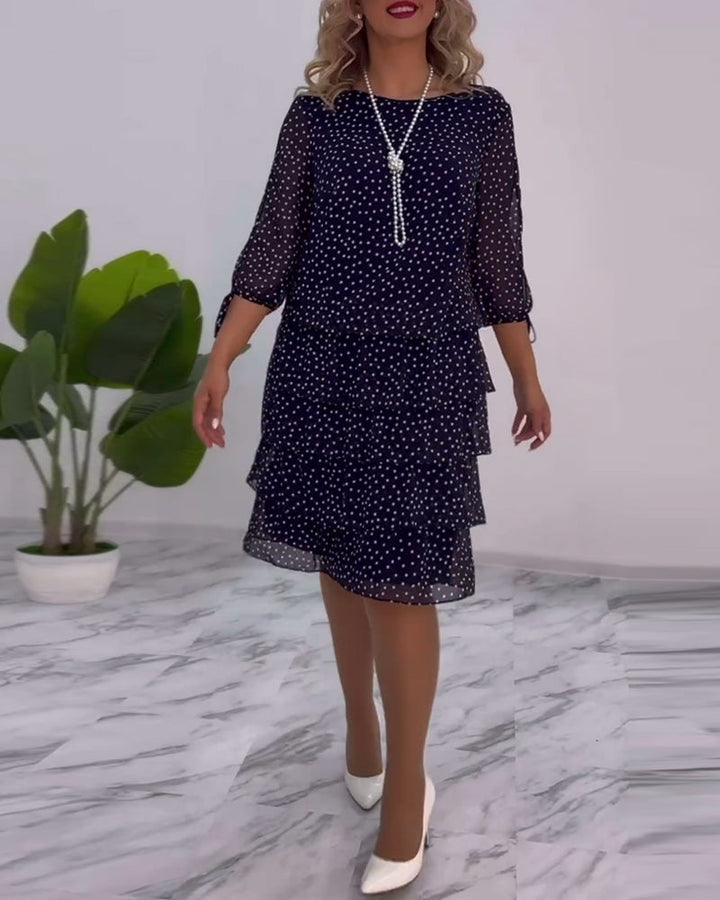 Flava™ - Elegant Polka Dot Print Dress