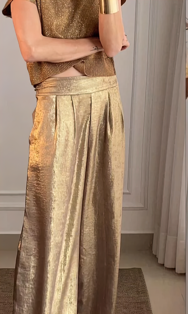Romy™ | Golden Pants + FREE GOLDEN TOP