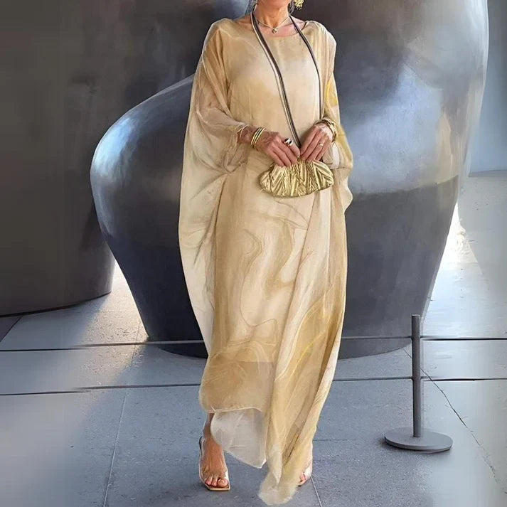 Arabella Rose™ Elegant Silk Chiffon Dress