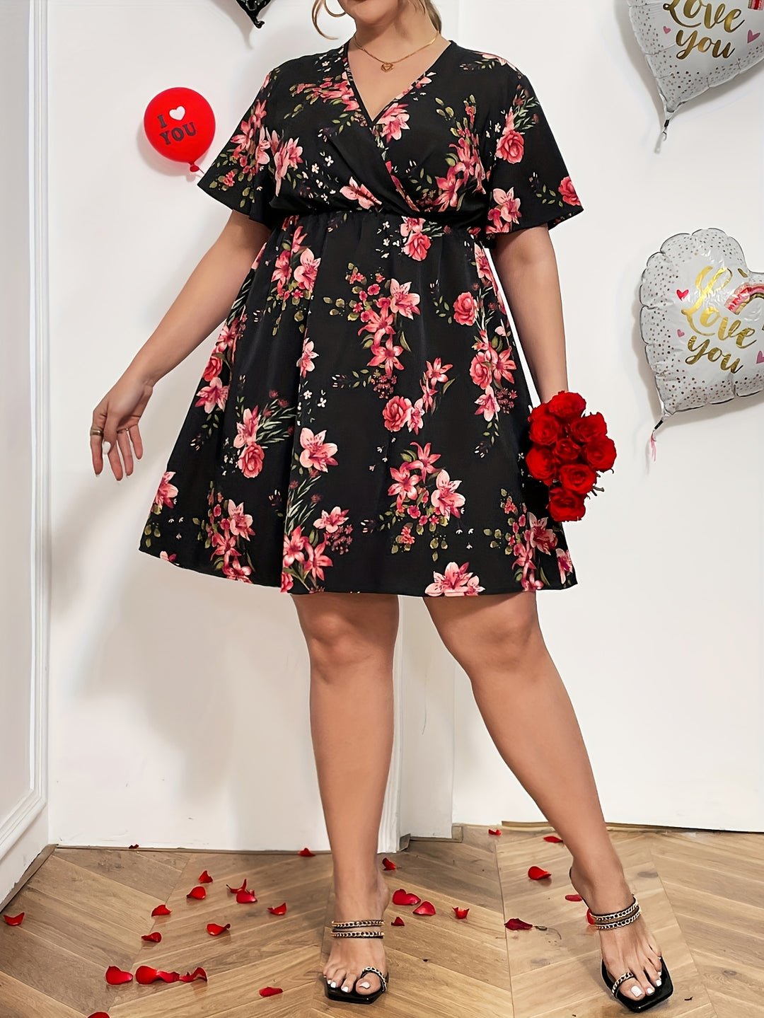 Nyla – Rose Print Dress