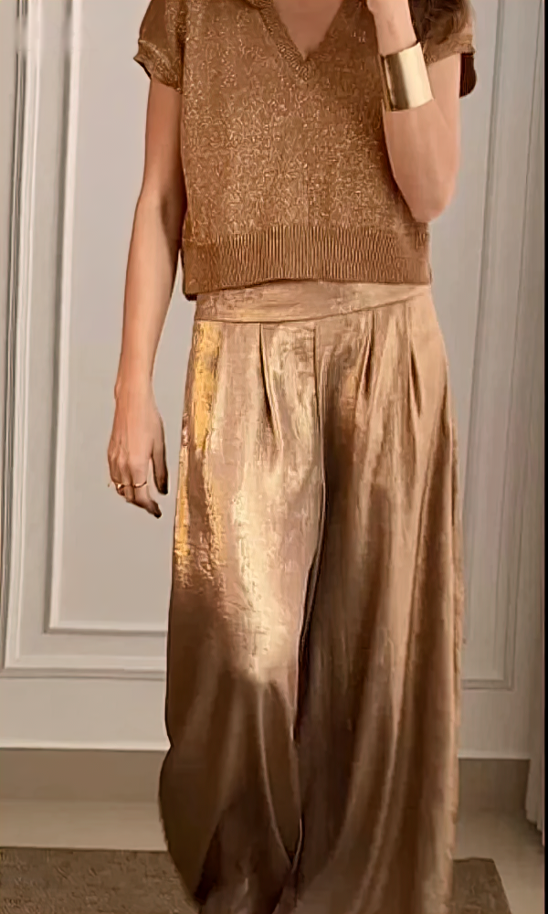 Romy™ | Golden Pants + FREE GOLDEN TOP