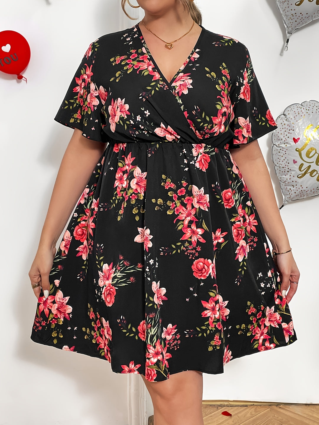 Nyla – Rose Print Dress