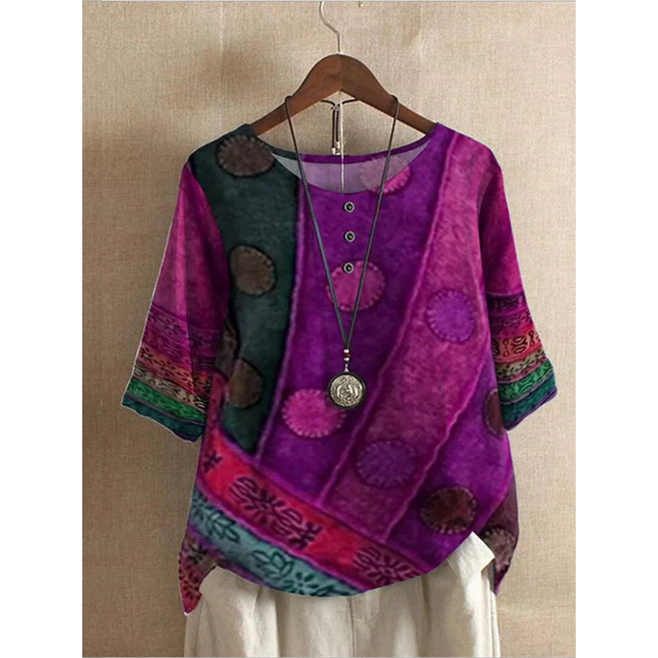 Valarie - Comfortable Colorful Top With Half Sleeves