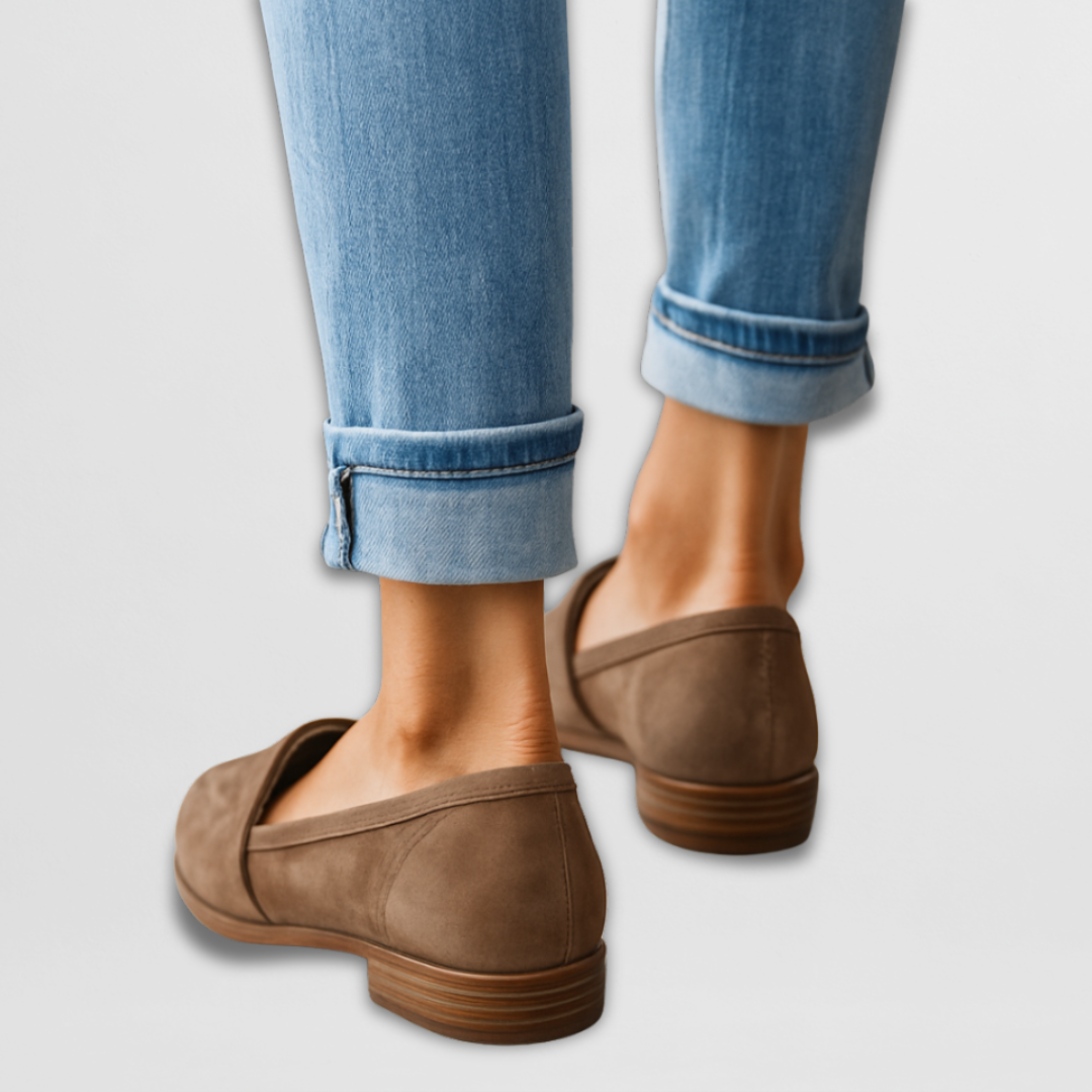 Olivia - Suede Moccasins.