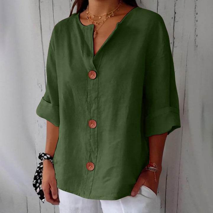 Noora™ | Relaxed Linen Blouse for Timeless Elegance