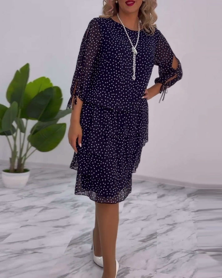 Flava™ - Elegant Polka Dot Print Dress