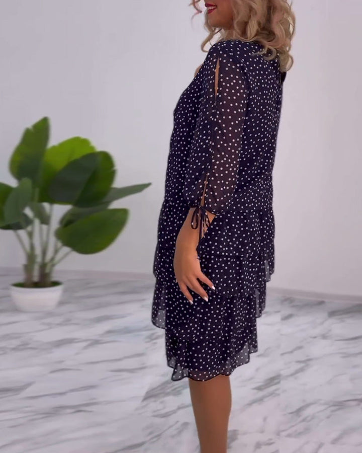Flava™ - Elegant Polka Dot Print Dress