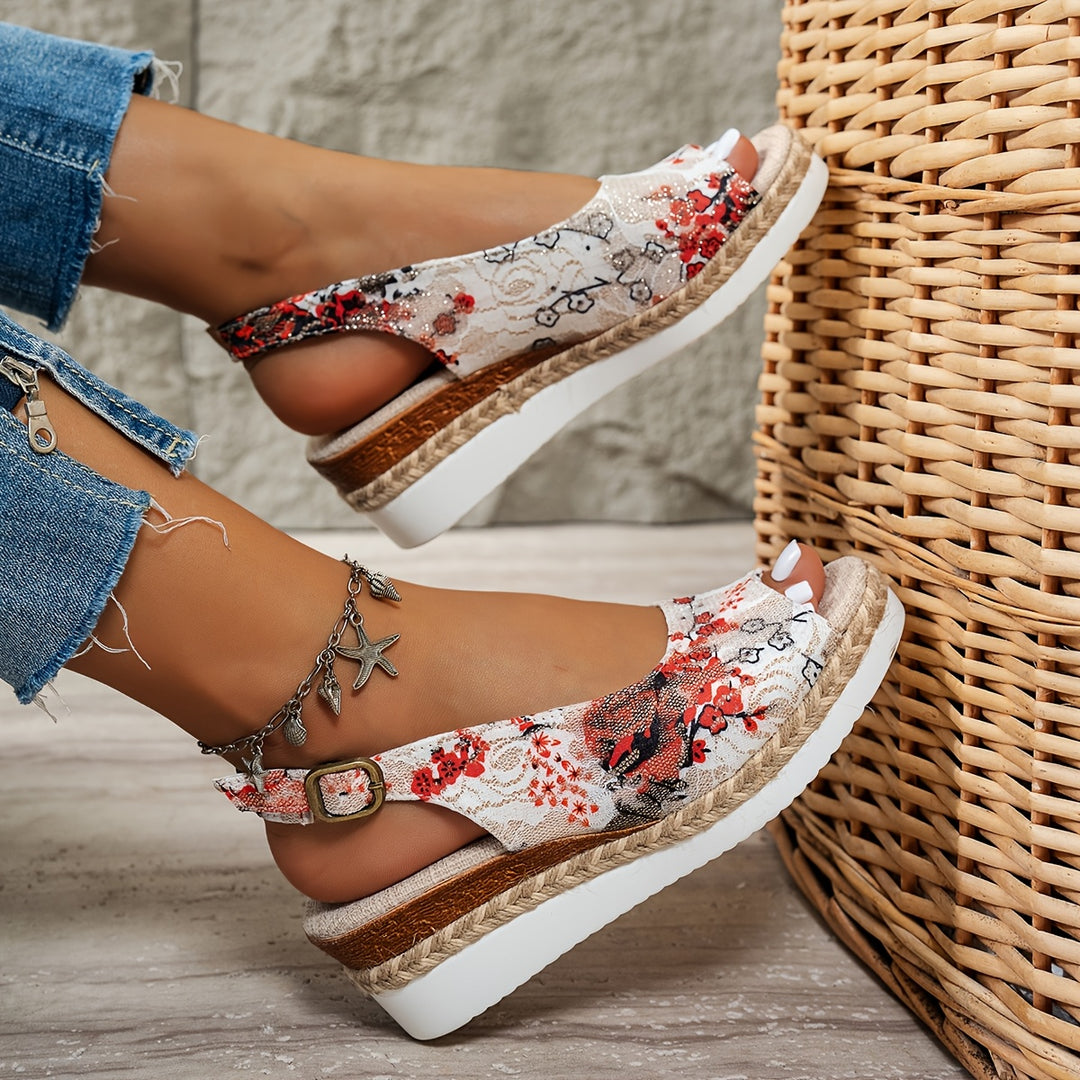 Kaia – Floral Platform Sandals