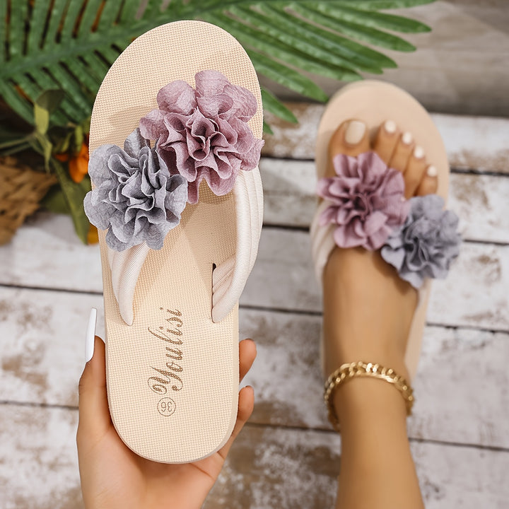 Lilia – Floral Flip Flops