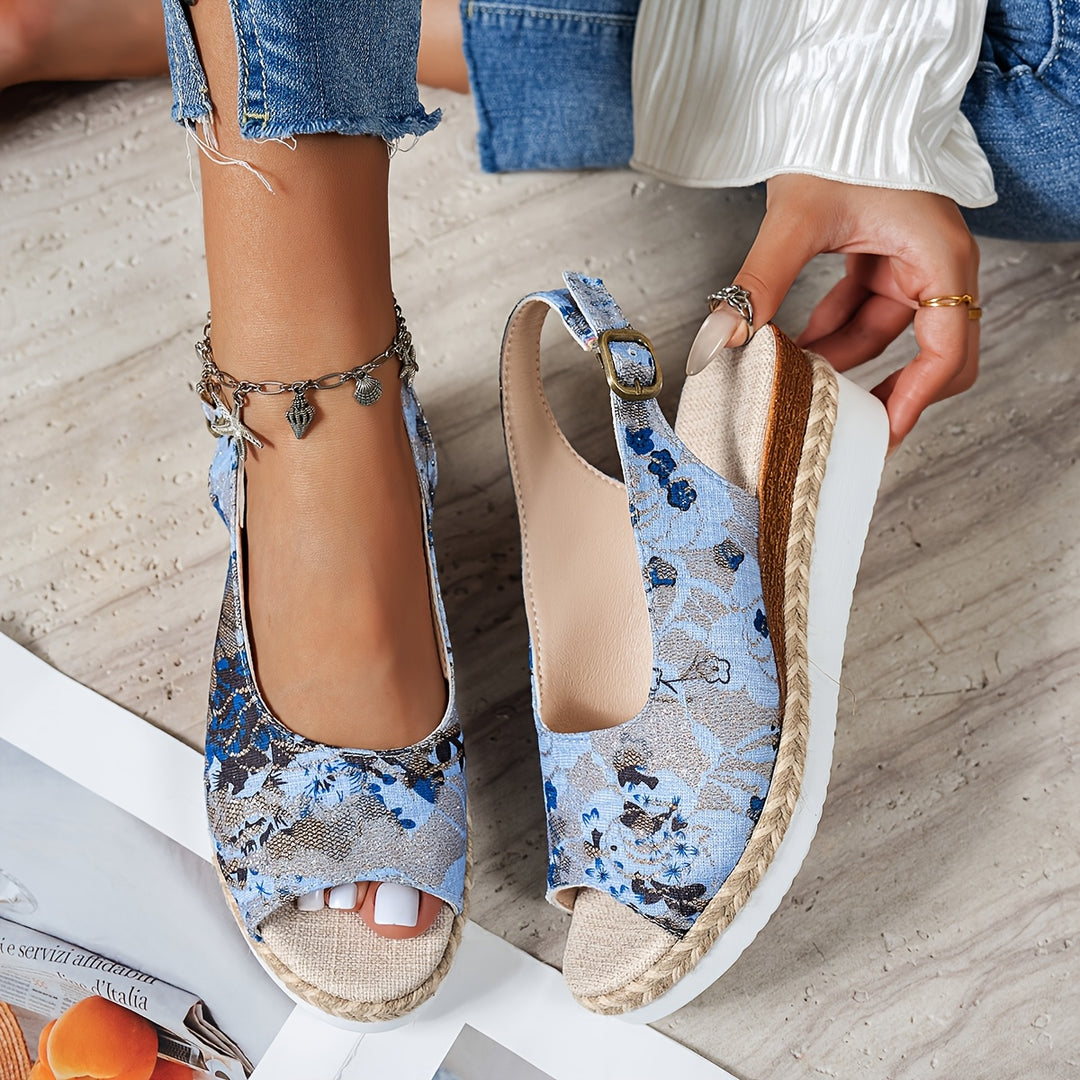 Kaia – Floral Platform Sandals