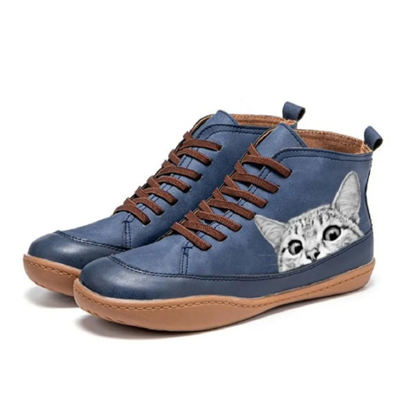 Carol | Leather Ankle Boots for Cat Lovers