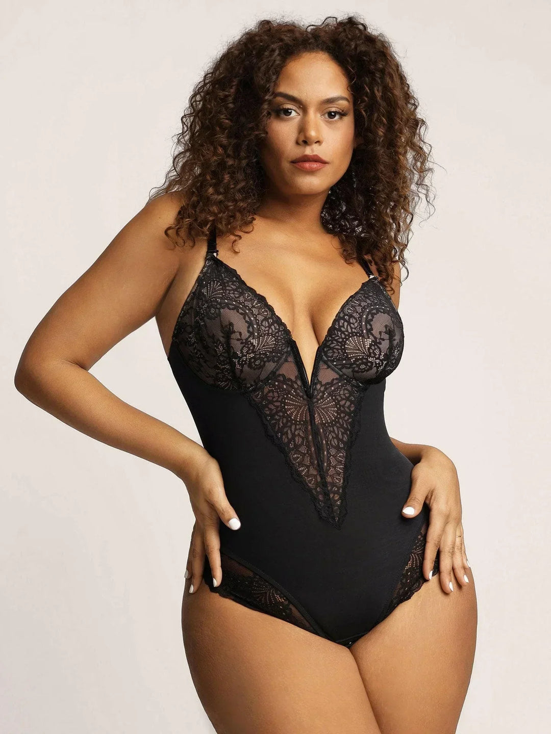Sarah - Shapewear Bodysuit With Deep V-Neck