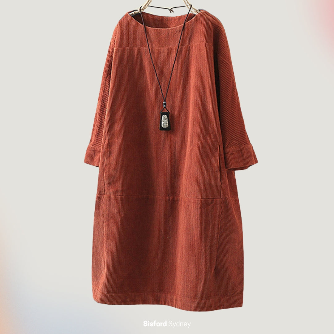 Maya Relaxed Corduroy Midi Dress