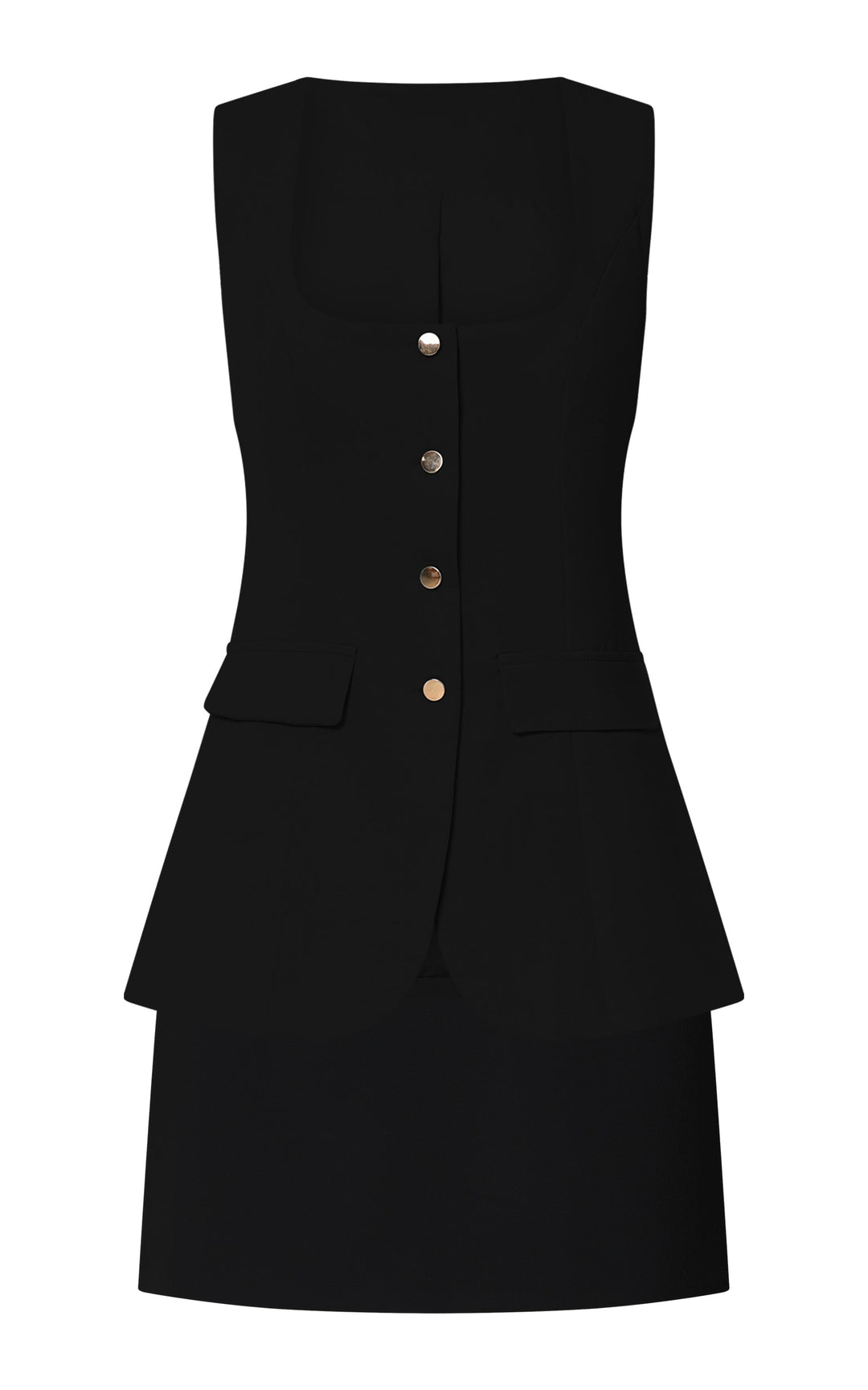 Amelia – Black Vest & Skirt Set