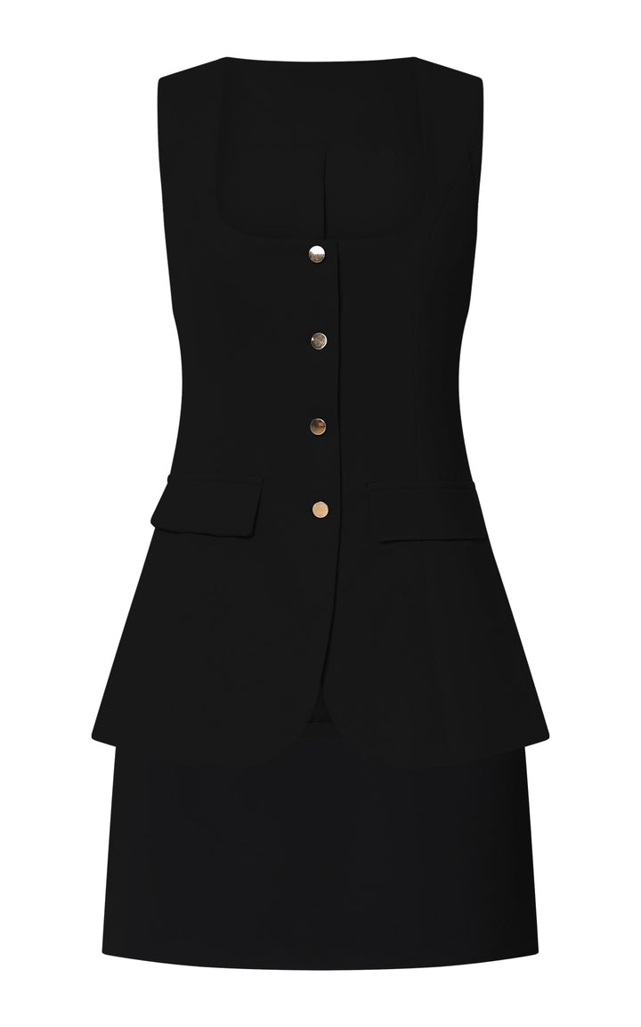 Amelia – Black Vest & Skirt Set