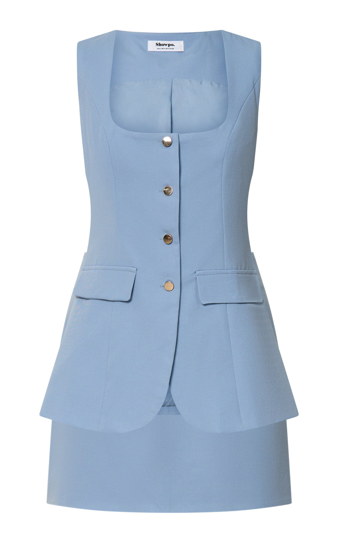 Amelia – Blue Vest & Skirt Set