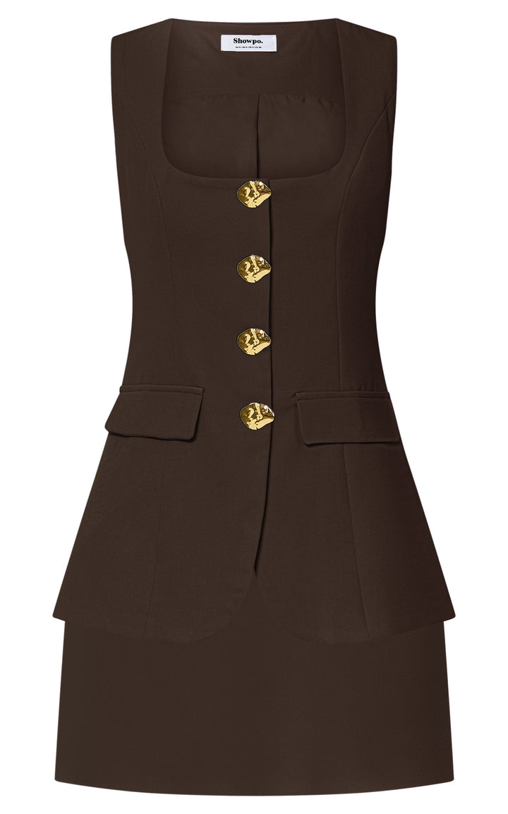 Amelia – Chocolate Vest & Skirt Set