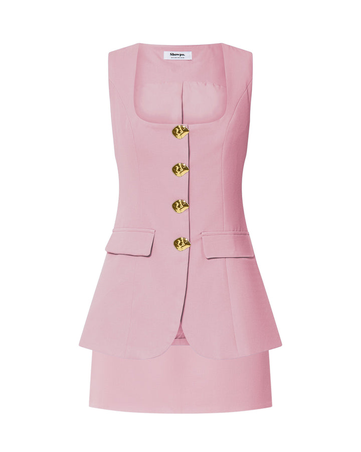 Amelia – Pink Vest & Skirt Set