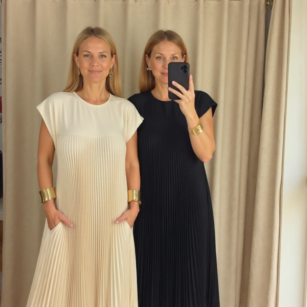 Elysian Elegance - Pleated Maxi Dress