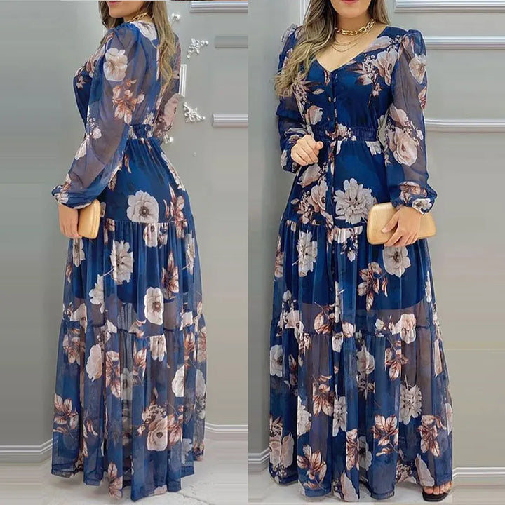 Vale – Floral Chiffon Maxi Dress