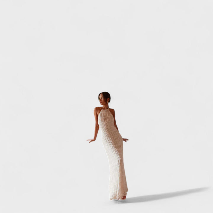 ADELINE - Long dress with halter neckline