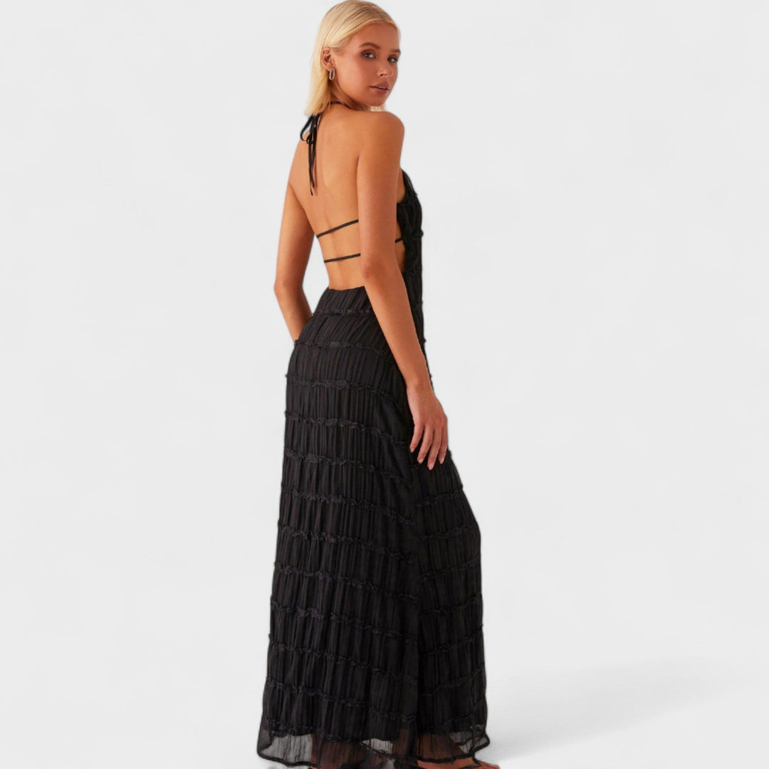 ADELINE - Long dress with halter neckline