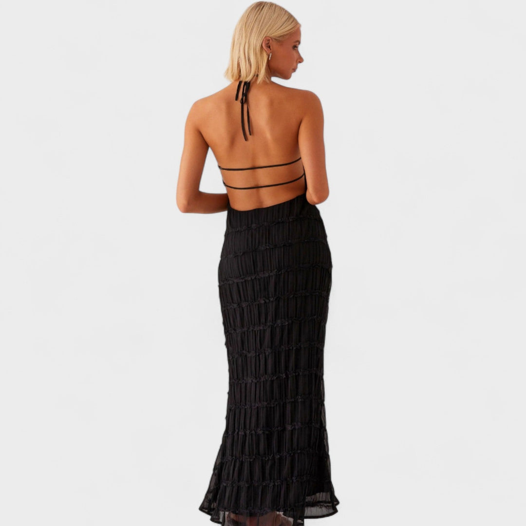 ADELINE - Long dress with halter neckline