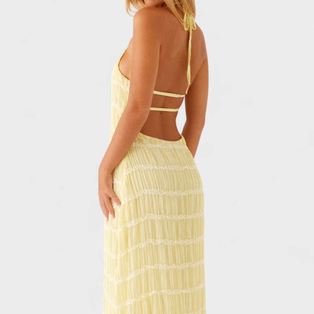 ADELINE - Long dress with halter neckline