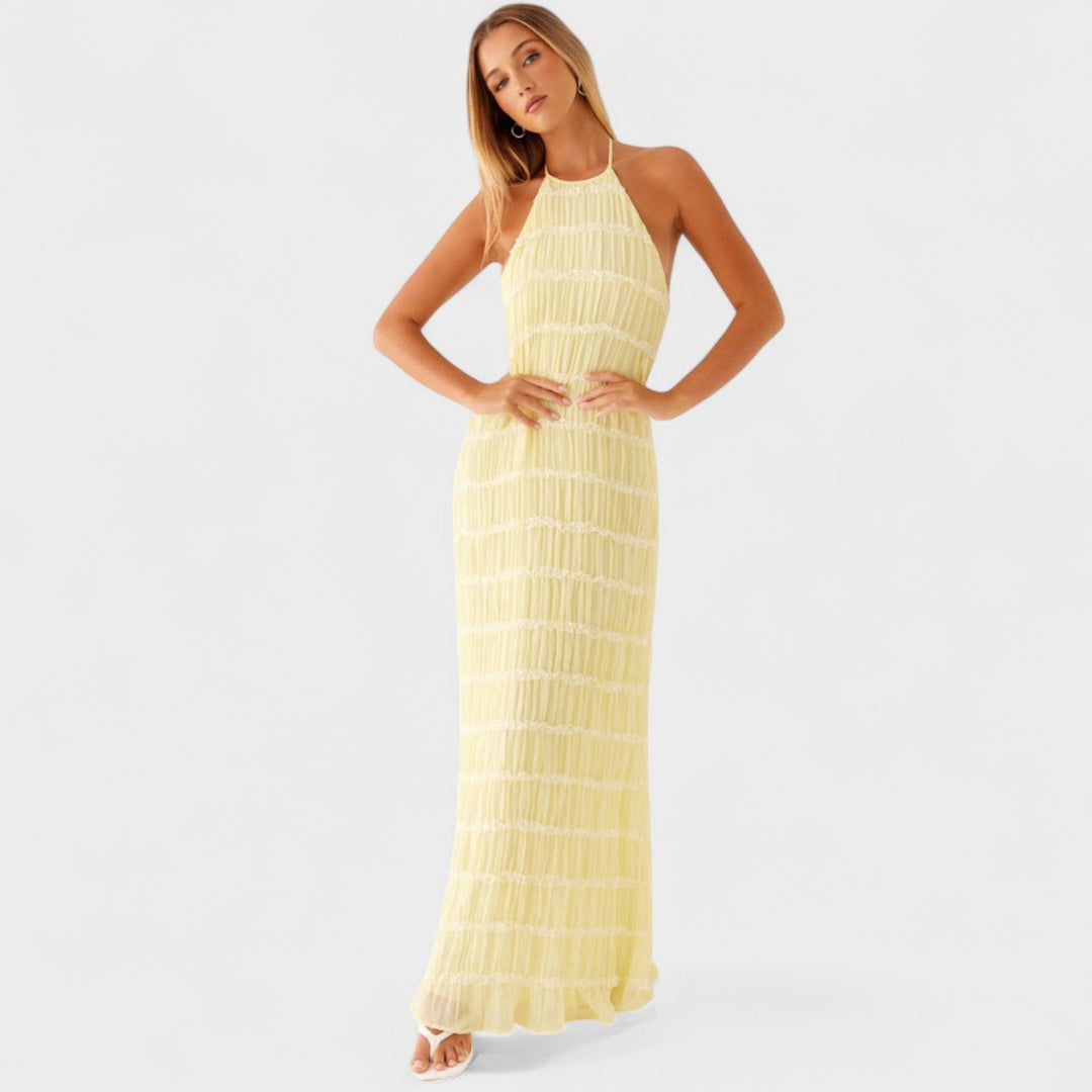 ADELINE - Long dress with halter neckline