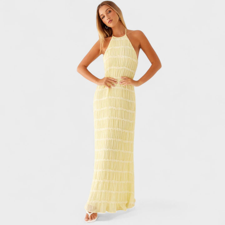 ADELINE - Long dress with halter neckline