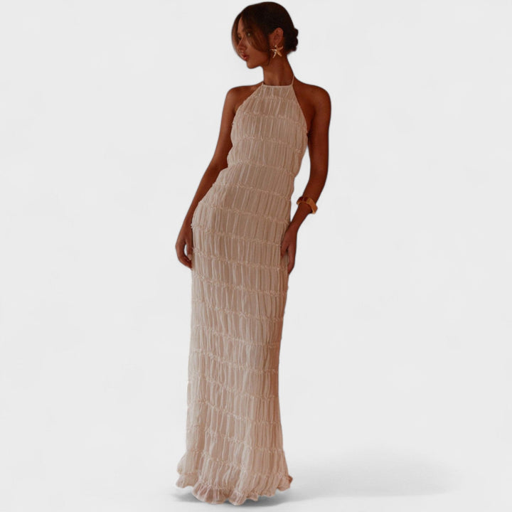 ADELINE - Long dress with halter neckline