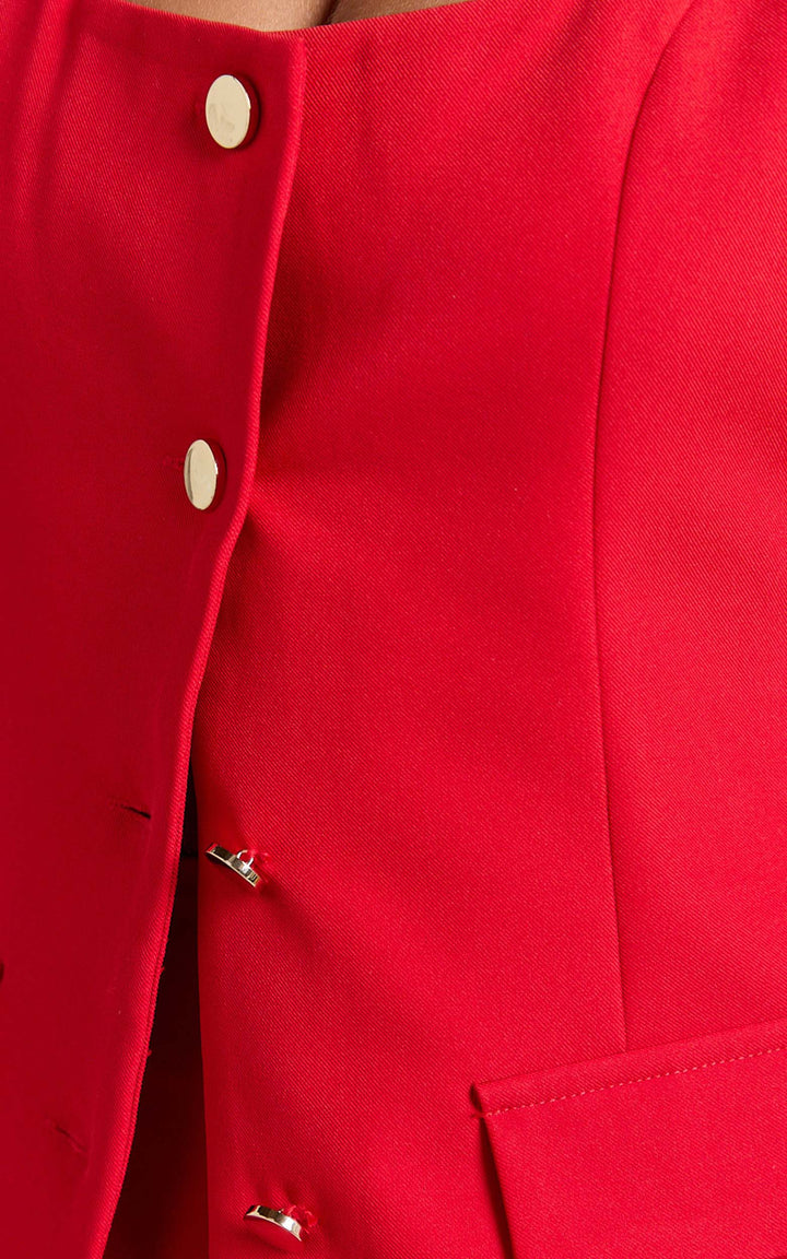 Amelia – Red Vest & Skirt Set