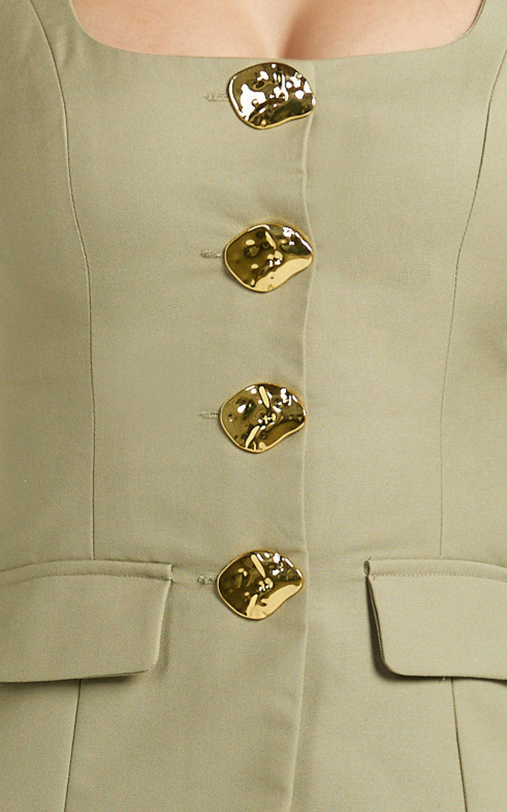 Amelia – Sage Vest & Skirt Set