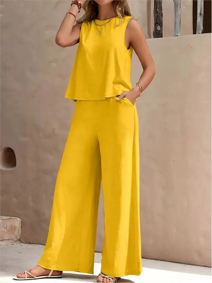 Cassie - Two-Piece Wide Leg Pants Set
