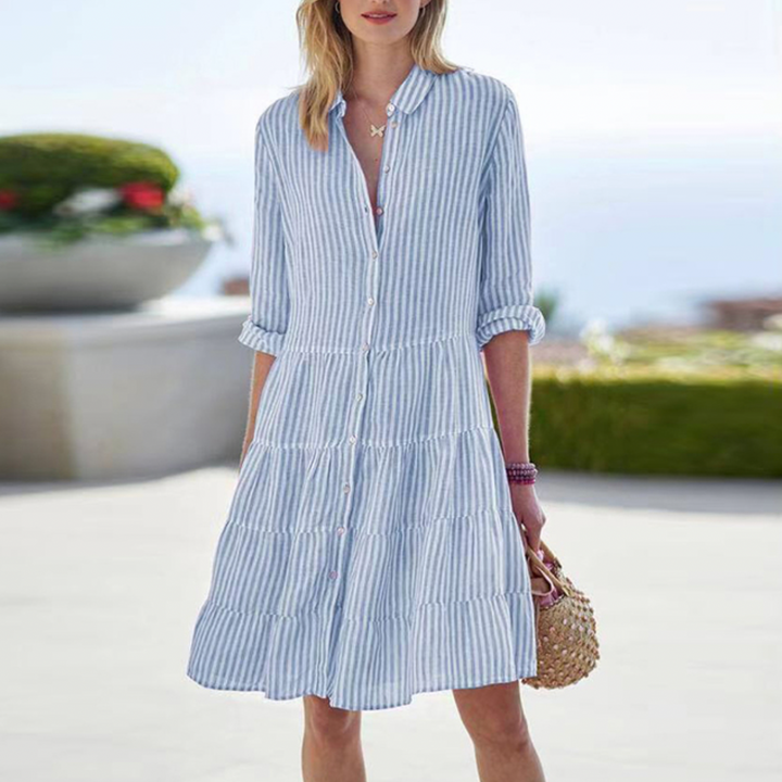 Elle - Elegant Striped Summer Dress