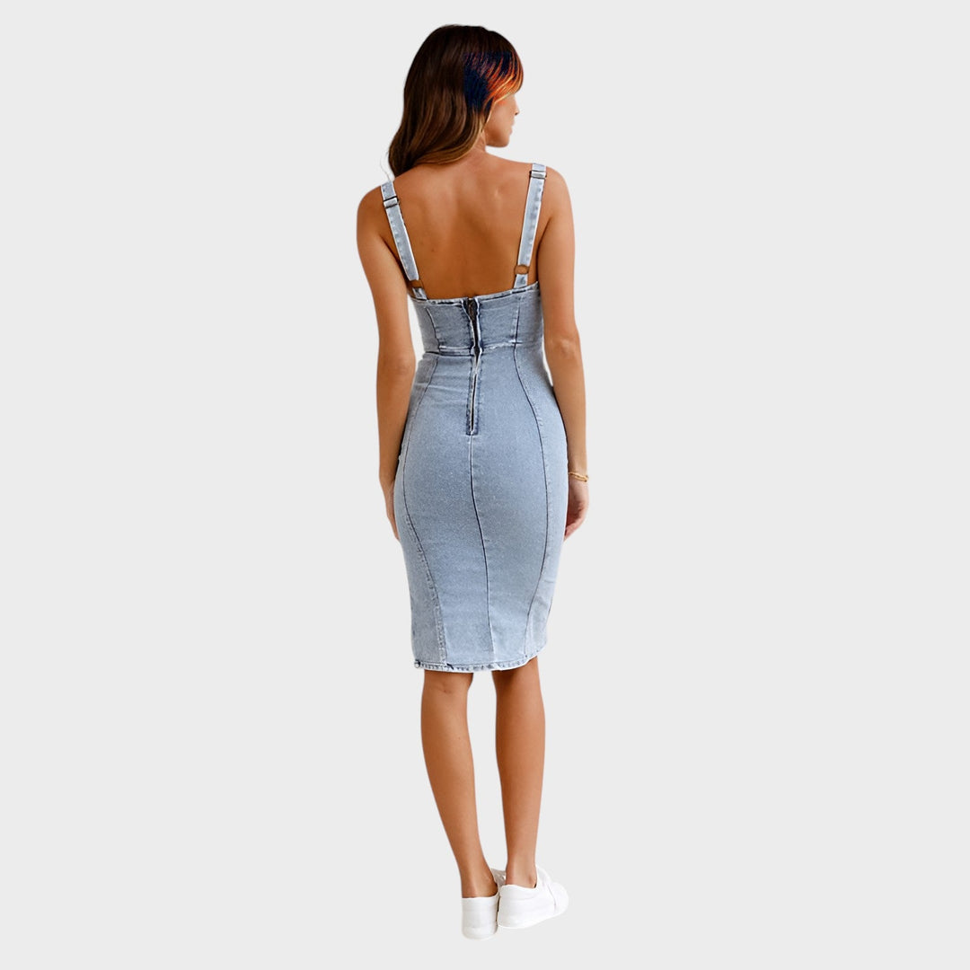 Eva™ | Elegant Denim Dress