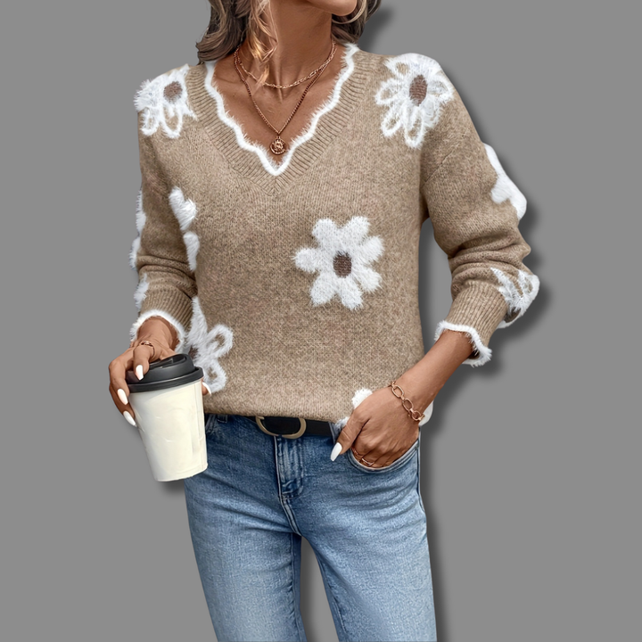 Janice | Soft Floral Knit Sweater