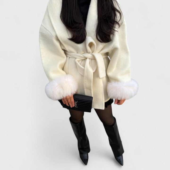 Savora | Elegant Coat with Eco-Friendly Fur Details